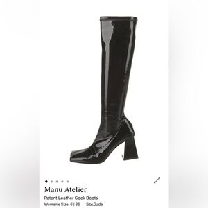 Manu Atelier Black Patent Leather Heeled Boots